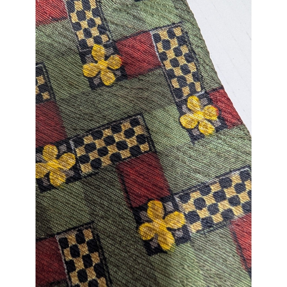 Ermenegildo Zegna Necktie Multicolor Geometric Silk Textured Tie All Over‎ Italy - Picture 7 of 8